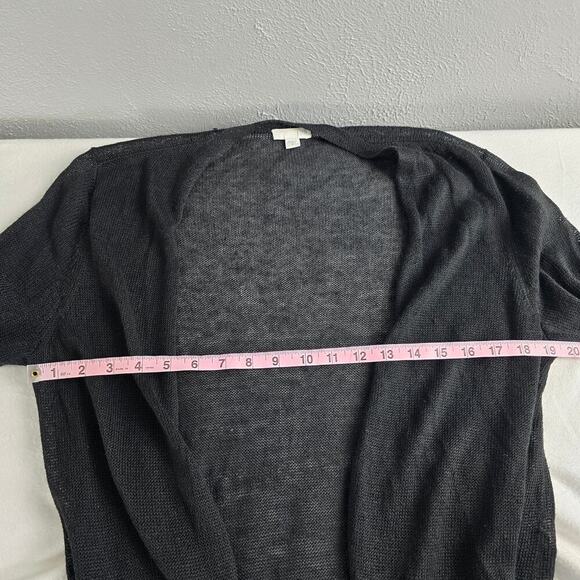 J.Jill Linen Blend Breathable Lightweight Black Knee Cardigan M Minimalist - Picture 3 of 8